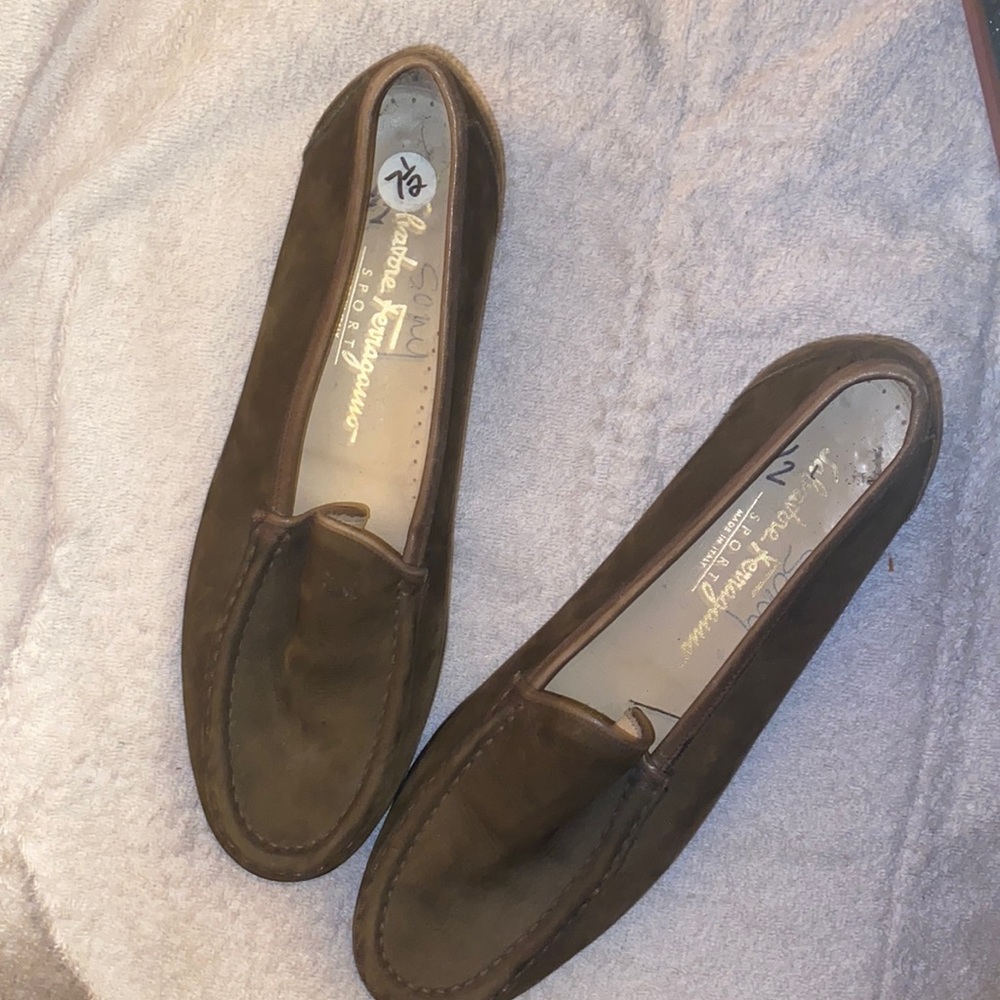 Salvatore Ferragamo Brown Loafers, Size 7.5